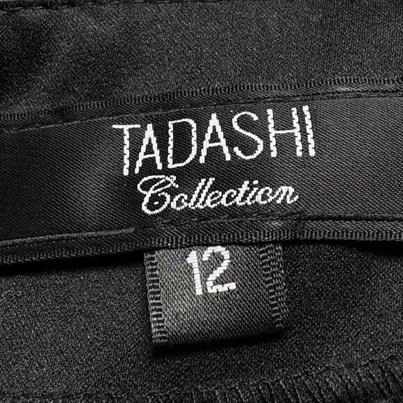 TADASHI Collection Women Maxi Satin Skirt Sz 12 Black Full Wedding Event 93-2 - Picture 6 of 9